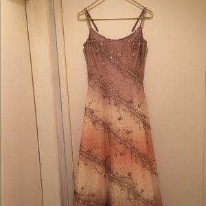 Beautiful evening gown dress with beaded design